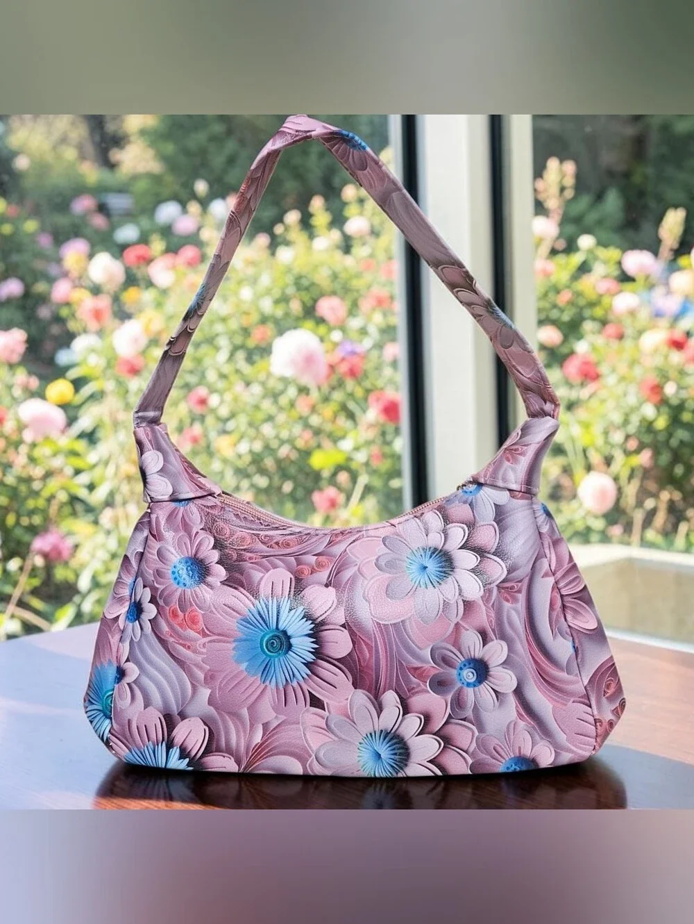 Gorgeous Floral Print  Hobo Satchel Shoulder Bag